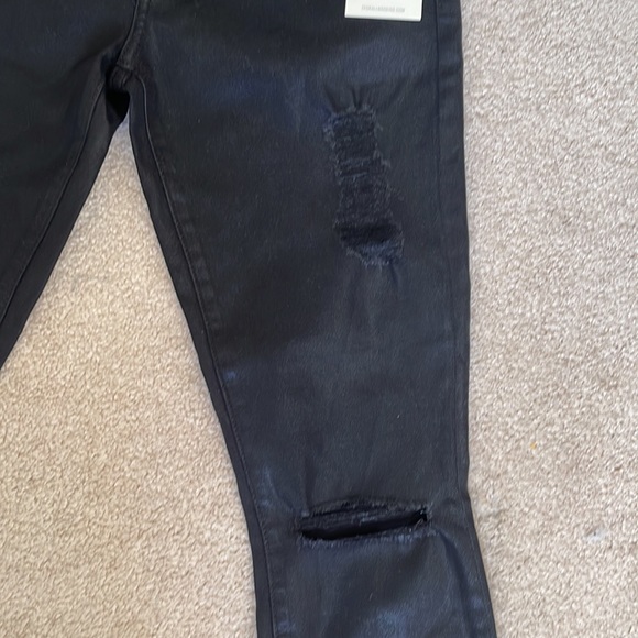 NWT 7 For all Mankind black shiny the ankle skinny jeans - Picture 3 of 7
